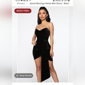 Fashion Nova Black velvet cocktail dress